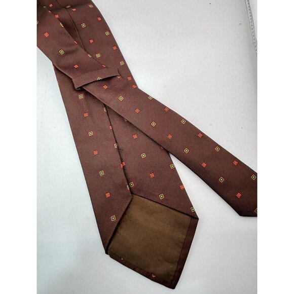 VTG LOT OF 3 Brown & Maroon Silk & Viscose Ties Made in Italy Retro Classi - Picture 10 of 11